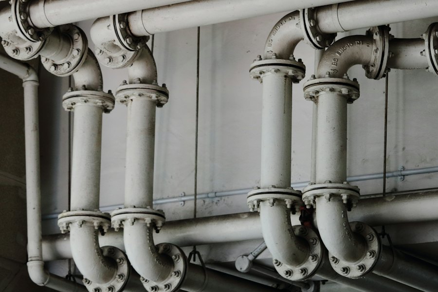 Ductos de alcantarillado de un edificio